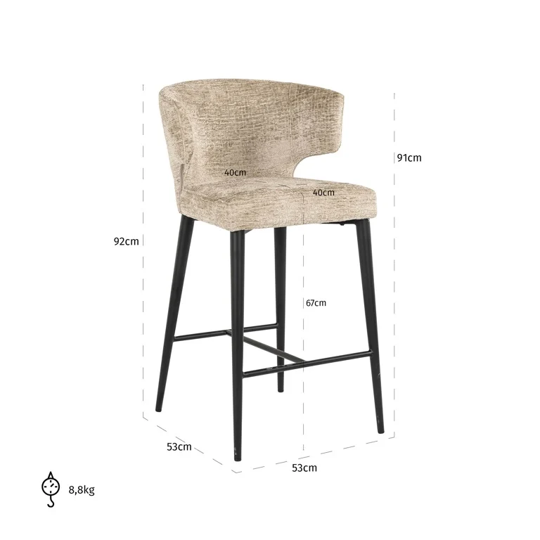 Richmond Interiors Barstuhl Taylor fire retardant