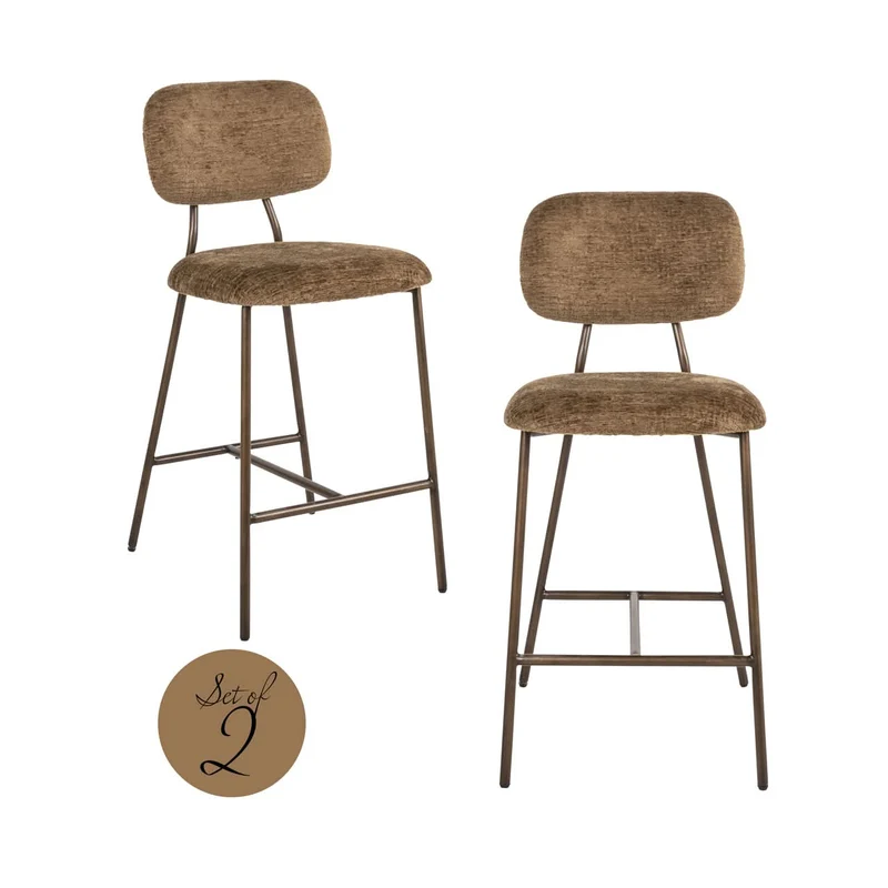 Richmond Interiors – Barhocker Xenia Brandy Fusion (2er-Set, feuerhemmend)