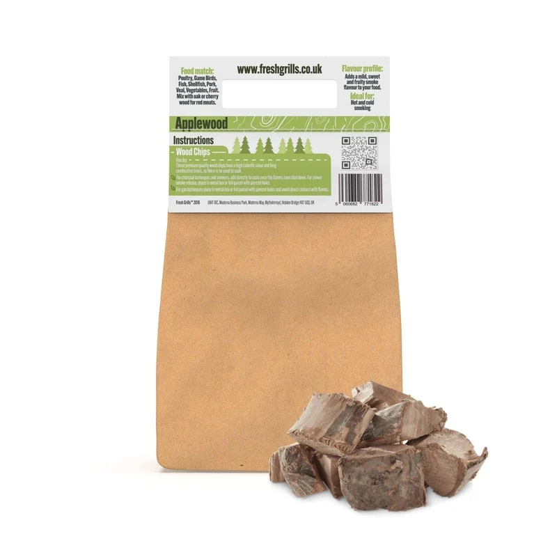 Pezzi di legno per affumicatura BBQ, pellet e trucioli x 500 confezioni