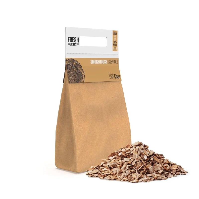 Pezzi di legno per affumicatura BBQ, pellet e trucioli x 500 confezioni