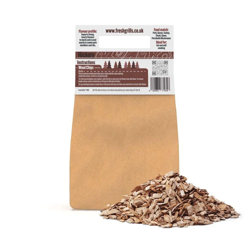 Pezzi di legno per affumicatura BBQ, pellet e trucioli x 500 confezioni