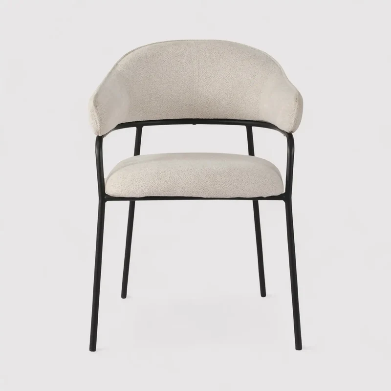 Bakla - Set 2 sedie design da soggiorno bianco perla