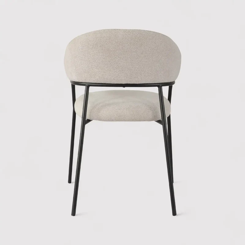 Bakla - Set 2 sedie design da soggiorno bianco perla