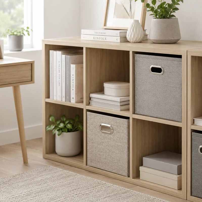 Contenitore portaoggetti rettangolare beige chiné 31x15 cm – Mix'n Modul