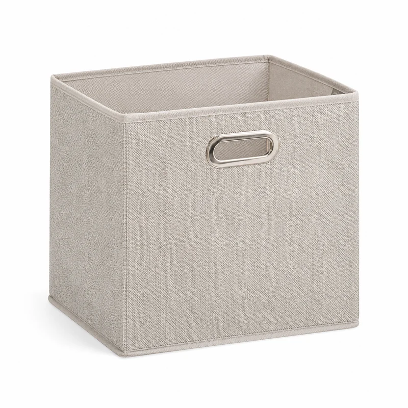 Scatola contenitore in tessuto beige chiné 31x31 cm – Mix'n Modul