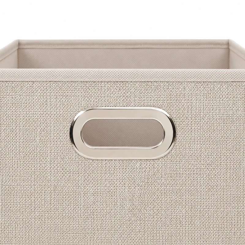 Scatola contenitore in tessuto beige chiné 31x31 cm – Mix'n Modul