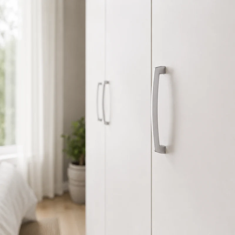 Armadio guardaroba 3 ante 2 cassetti in melaminico bianco 119x46x184 cm – Facile