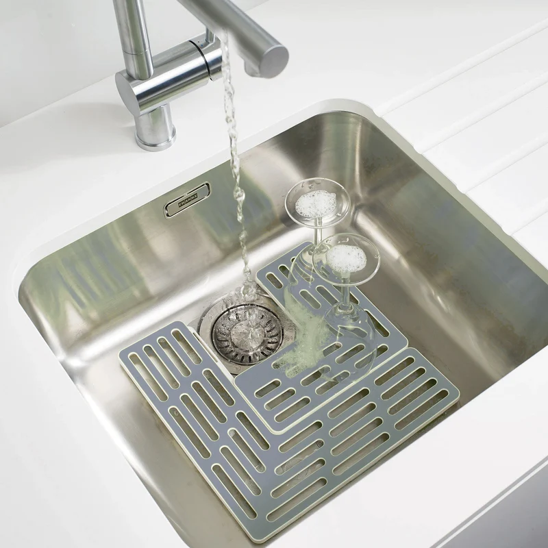 Tappetino protettivo regolabile per lavello in TPR/ABS grigio – Sink Saver