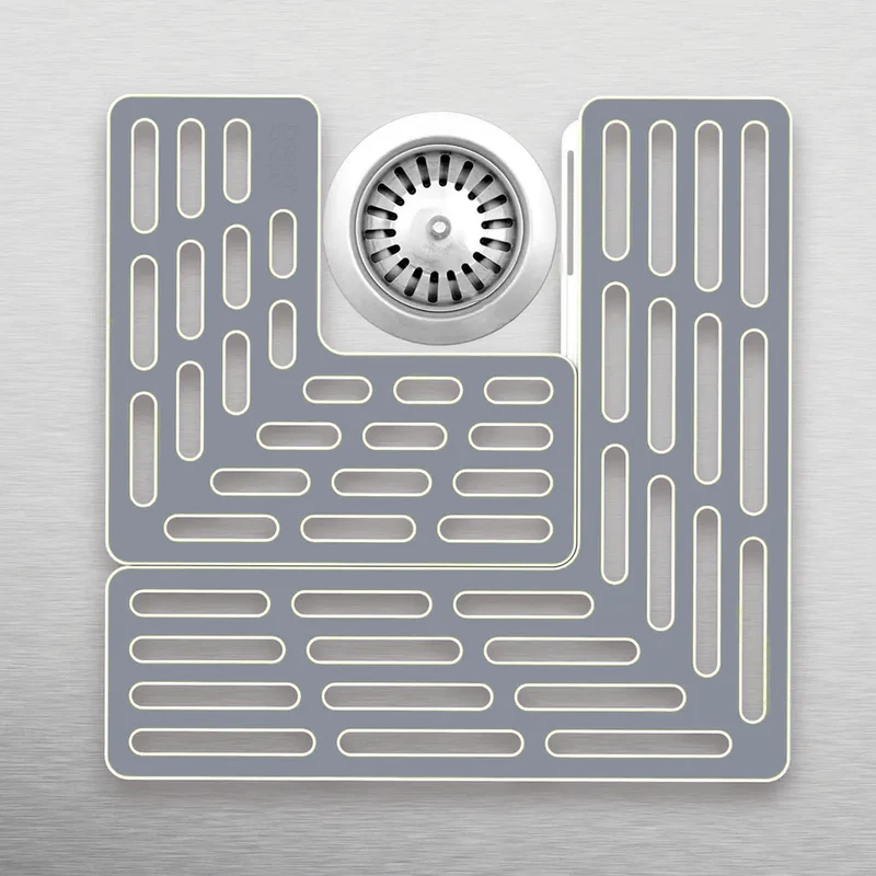 Tappetino protettivo regolabile per lavello in TPR/ABS grigio – Sink Saver