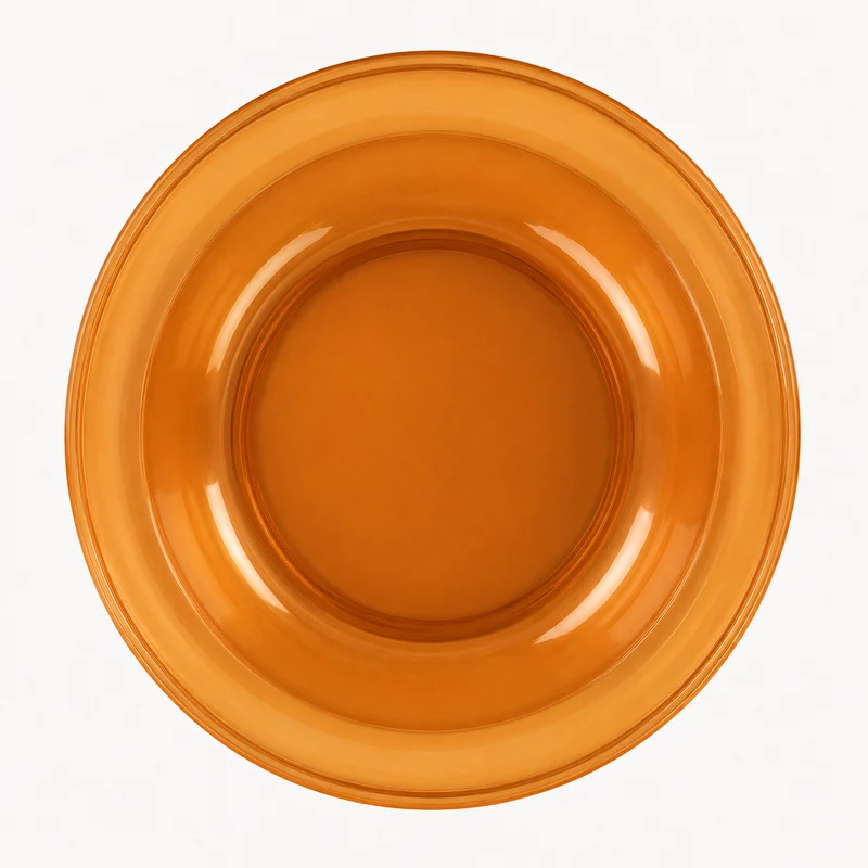 Piatto fondo in polistirene arancio Ø23 cm impilabile – Party