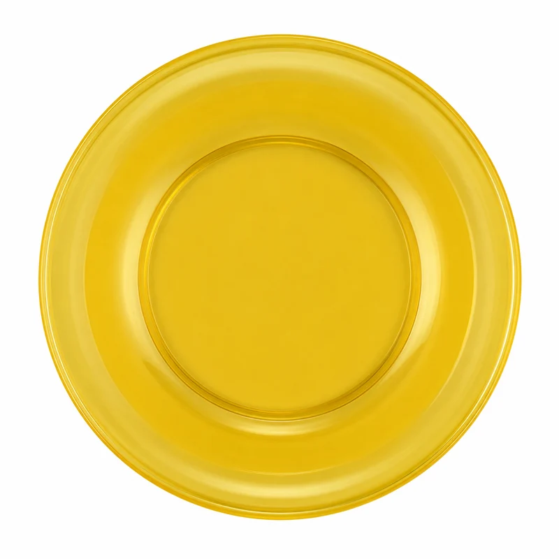 Piatto fondo in polistirene giallo Ø23 cm impilabile – Party