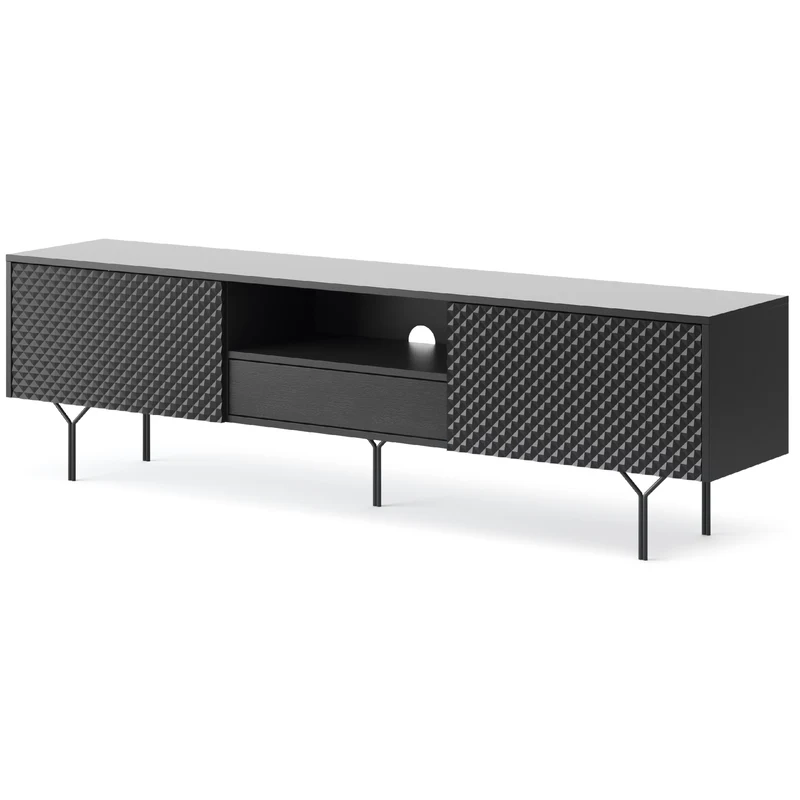 Mobile TV 2 Ante 1 cassetto in legno laminato Nerea 180x51 cm