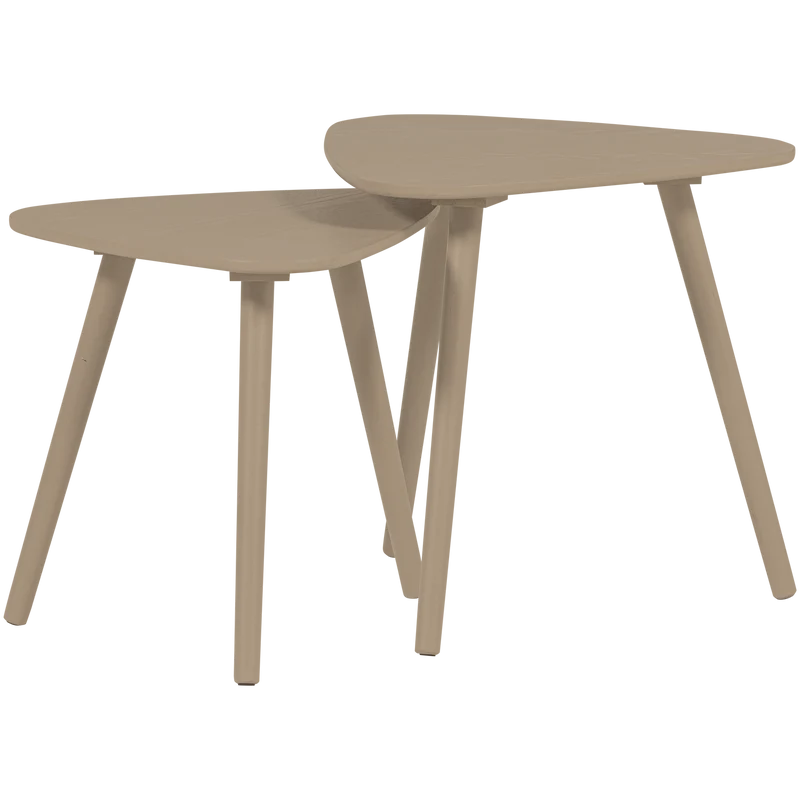 Set di 2 tavolini in legno di pino Kiro