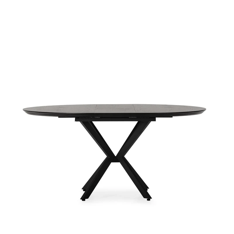 Tavolo rotondo allungabile con gamba in metallo Nayra 126/160x75 cm