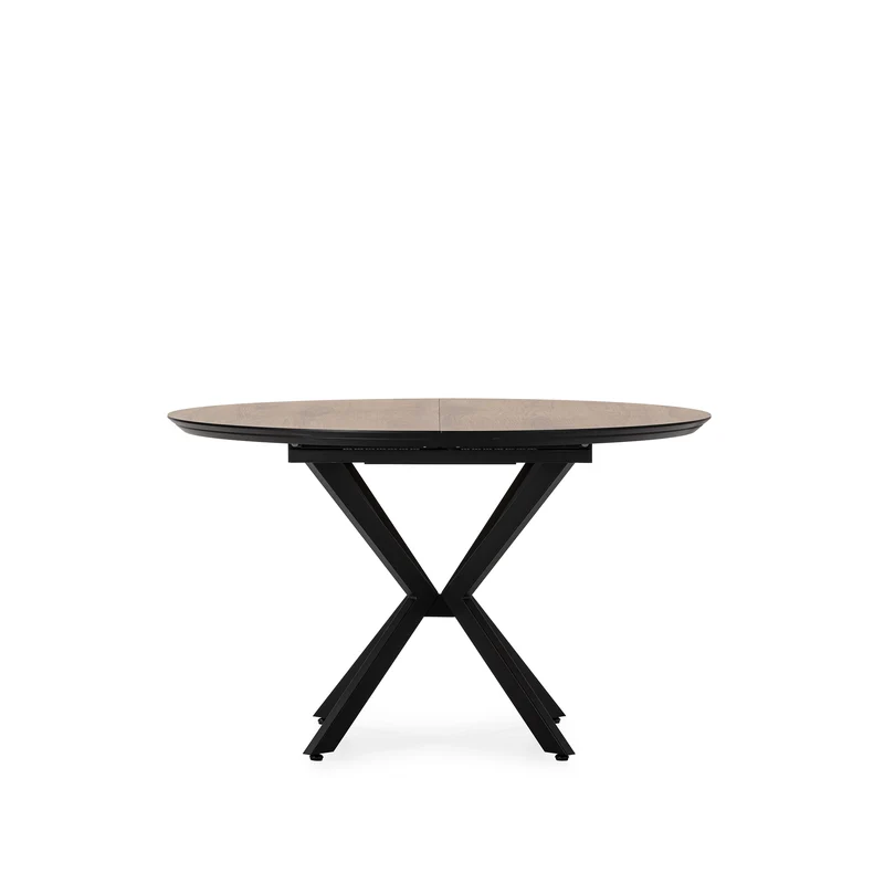 Tavolo rotondo allungabile con gamba in metallo Nayra 126/160x75 cm