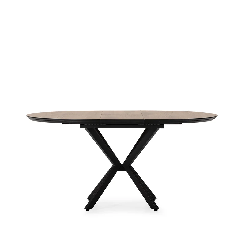 Tavolo rotondo allungabile con gamba in metallo Nayra 126/160x75 cm