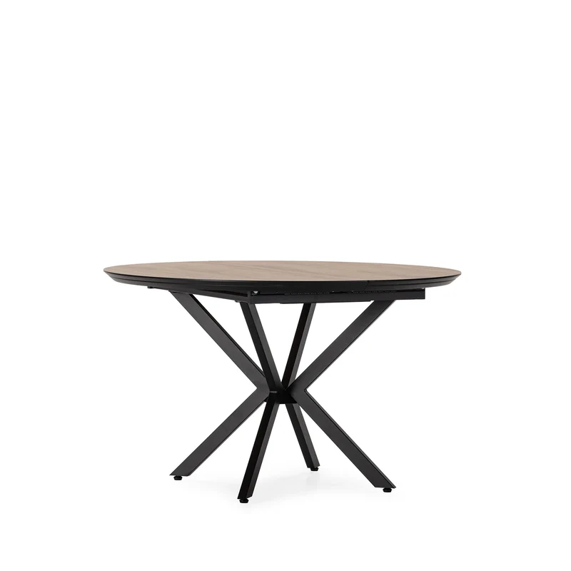 Tavolo rotondo allungabile con gamba in metallo Nayra 126/160x75 cm