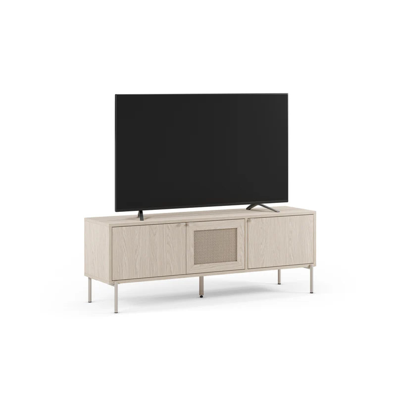 Mobile TV 3 ante rovere con gamba in metallo Hinti 130x50 cm