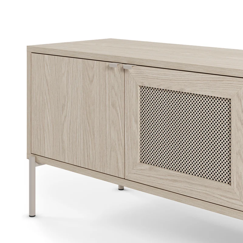 Mobile TV 3 ante rovere con gamba in metallo Hinti 164x50 cm