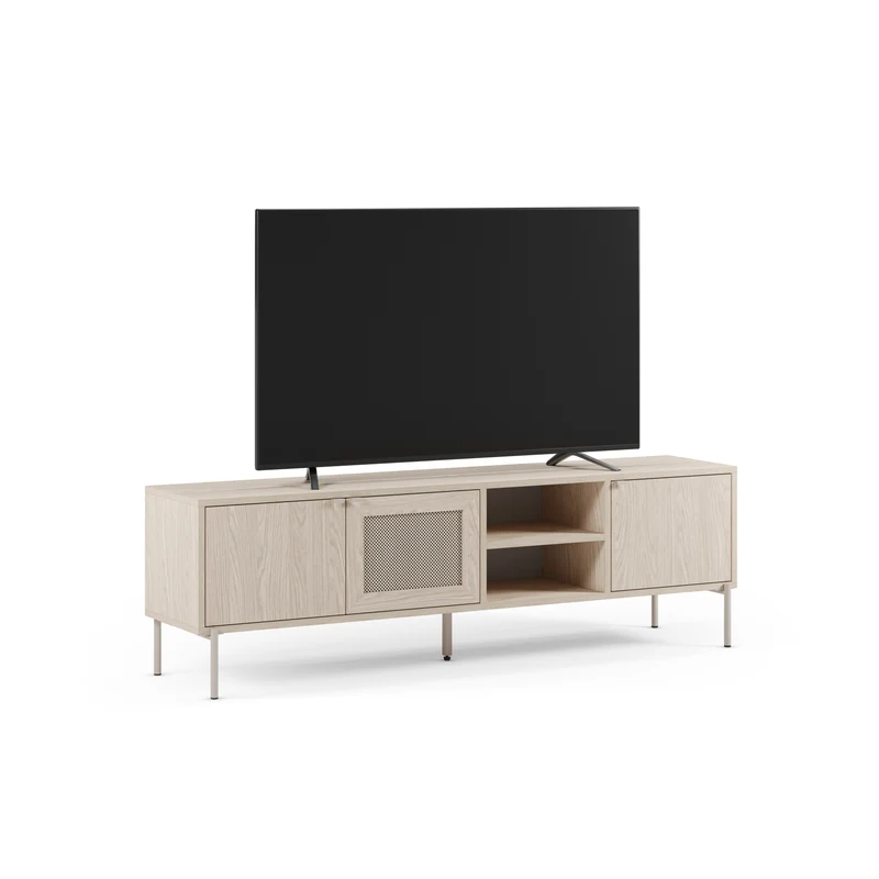 Mobile TV 3 ante rovere con gamba in metallo Hinti 164x50 cm