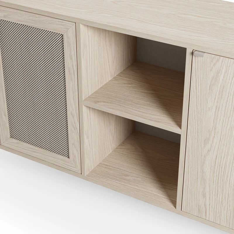 Madia 3 ante rovere con gamba in metallo Hinti 164x80 cm