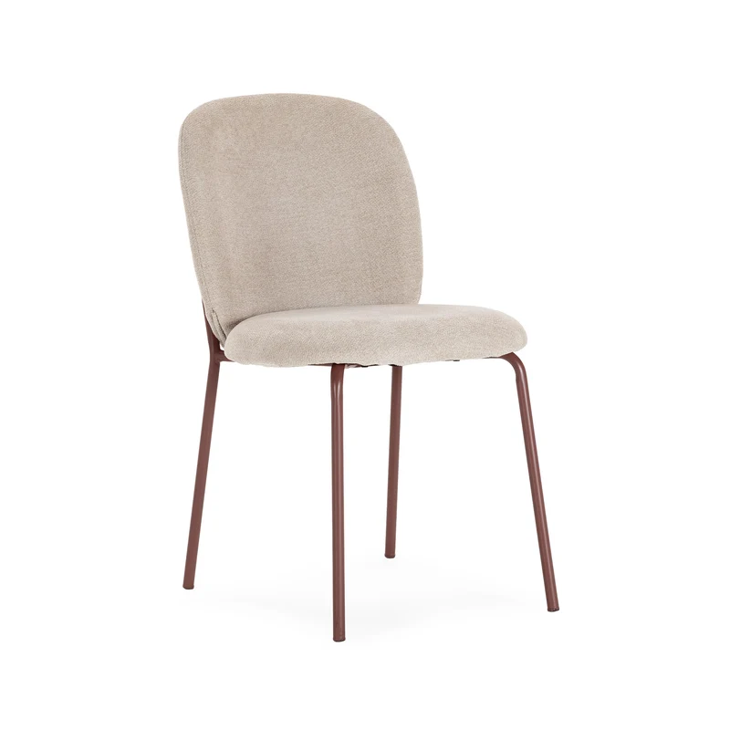 Set di 4 sedie in tessuto beige Qube 51x85 cm