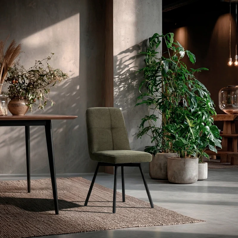 Set di 4 sedie girevoli in tessuto Luxe 46x85 cm