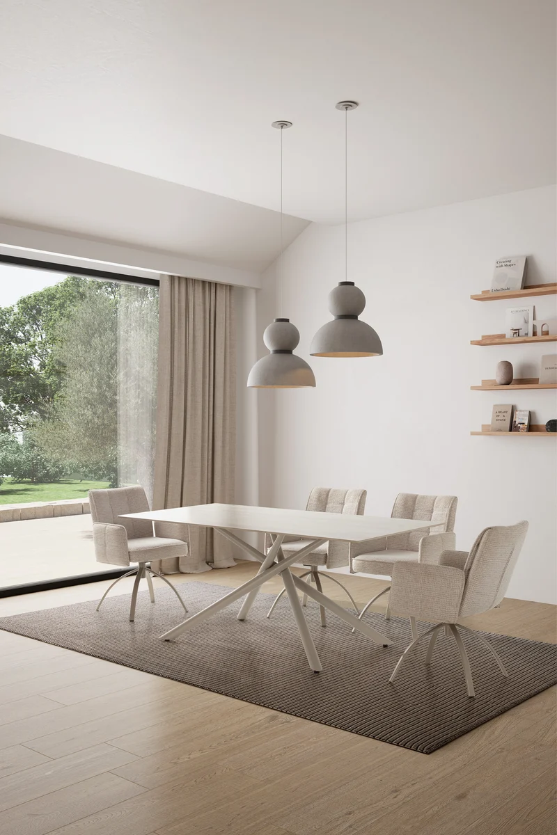 Tavolo rettangolare con gamba in metallo Brad 180x75 cm