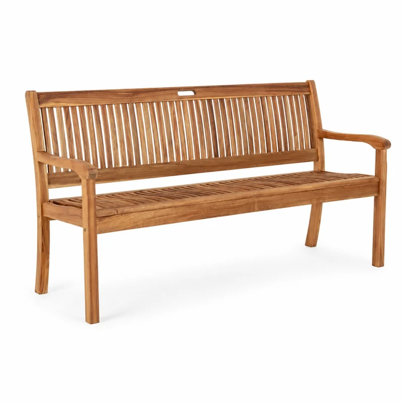 Panca da giardino 3 posti in legno di acacia con braccioli 158 cm – Noemi