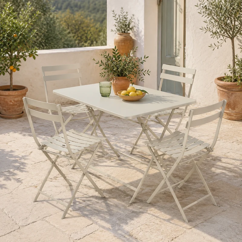 Tavolo da giardino pieghevole rettangolare 110x70 cm – Greensboro argilla