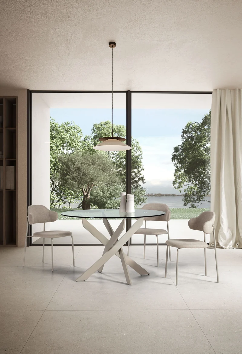 Tavolo rotondo in vetro Fyra 120x76 cm