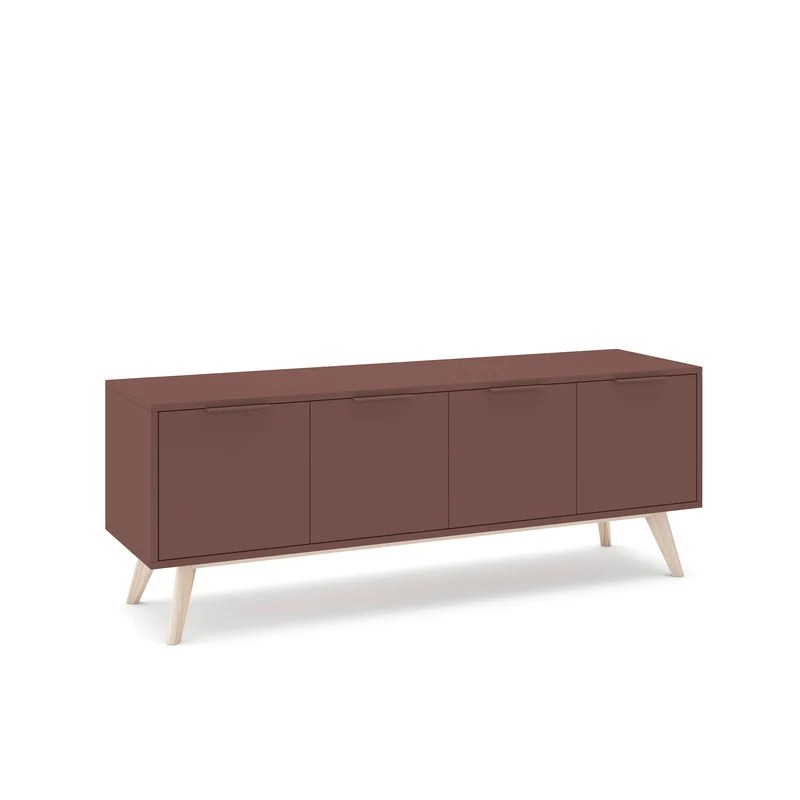 Mobile TV 4 ante in legno di pino Lith 140x53 cm