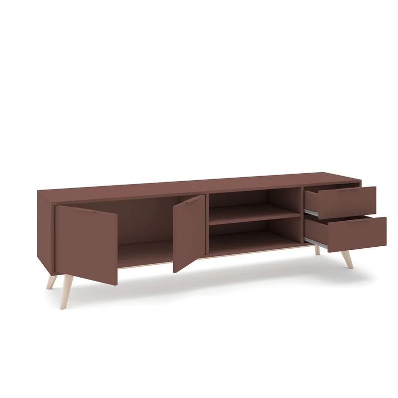 Mobile TV 2 ante 2 cassetti in legno di pino Lith 180x53 cm