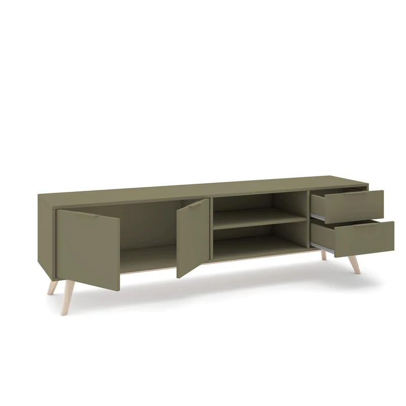 Mobile TV 2 ante 2 cassetti in legno di pino Lith 180x53 cm