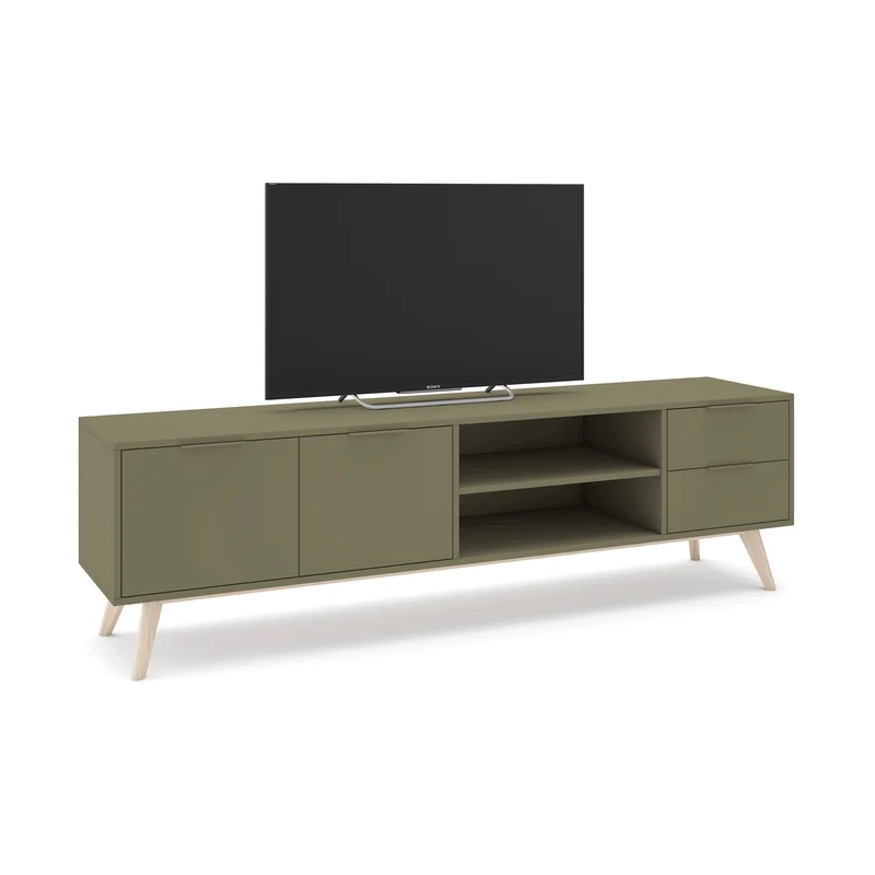 Mobile TV 2 ante 2 cassetti in legno di pino Lith 180x53 cm