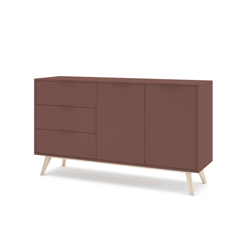 Madia 2 ante 3 cassetti in legno di pino Lith 140x81 cm