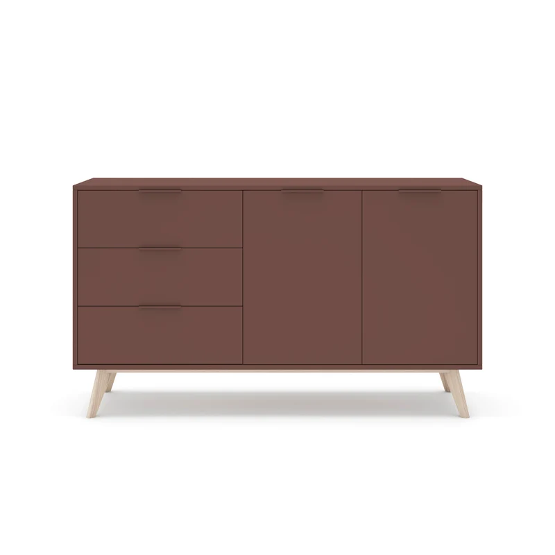 Madia 2 ante 3 cassetti in legno di pino Lith 140x81 cm
