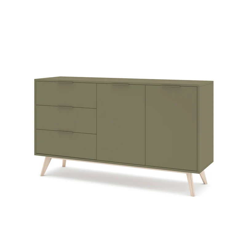 Madia 2 ante 3 cassetti in legno di pino Lith 140x81 cm