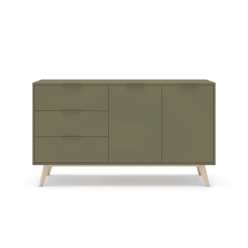 Madia 2 ante 3 cassetti in legno di pino Lith 140x81 cm