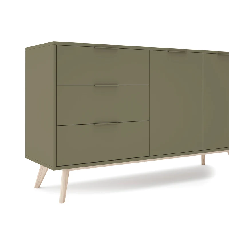 Madia 2 ante 3 cassetti in legno di pino Lith 140x81 cm