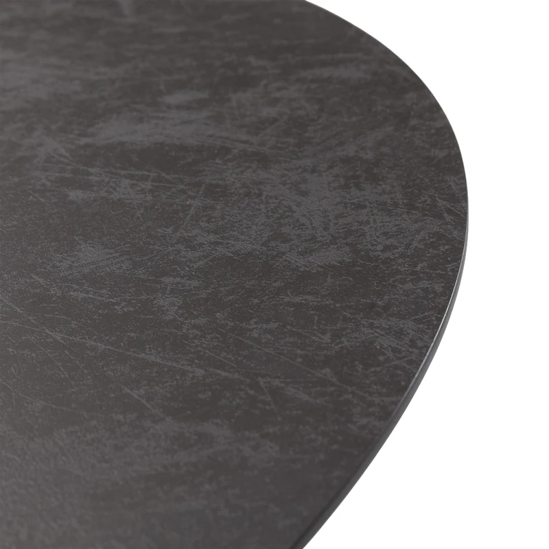 Tavolo rotondo con gamba in metallo nero Hugo 76x120 cm