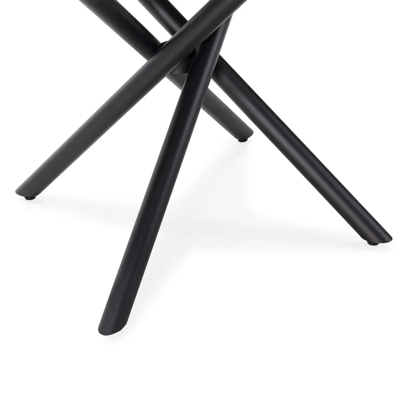 Tavolo rotondo con gamba in metallo nero Hugo 76x120 cm