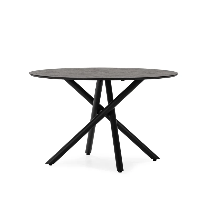 Tavolo rotondo con gamba in metallo nero Hugo 76x120 cm