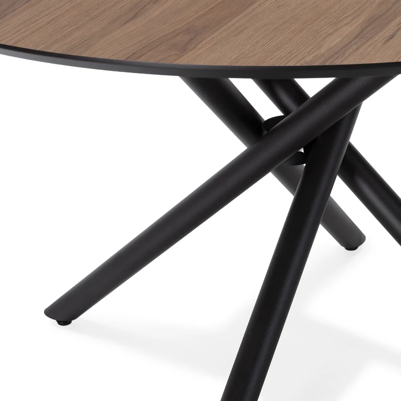 Tavolo rotondo con gamba in metallo nero Hugo 76x120 cm