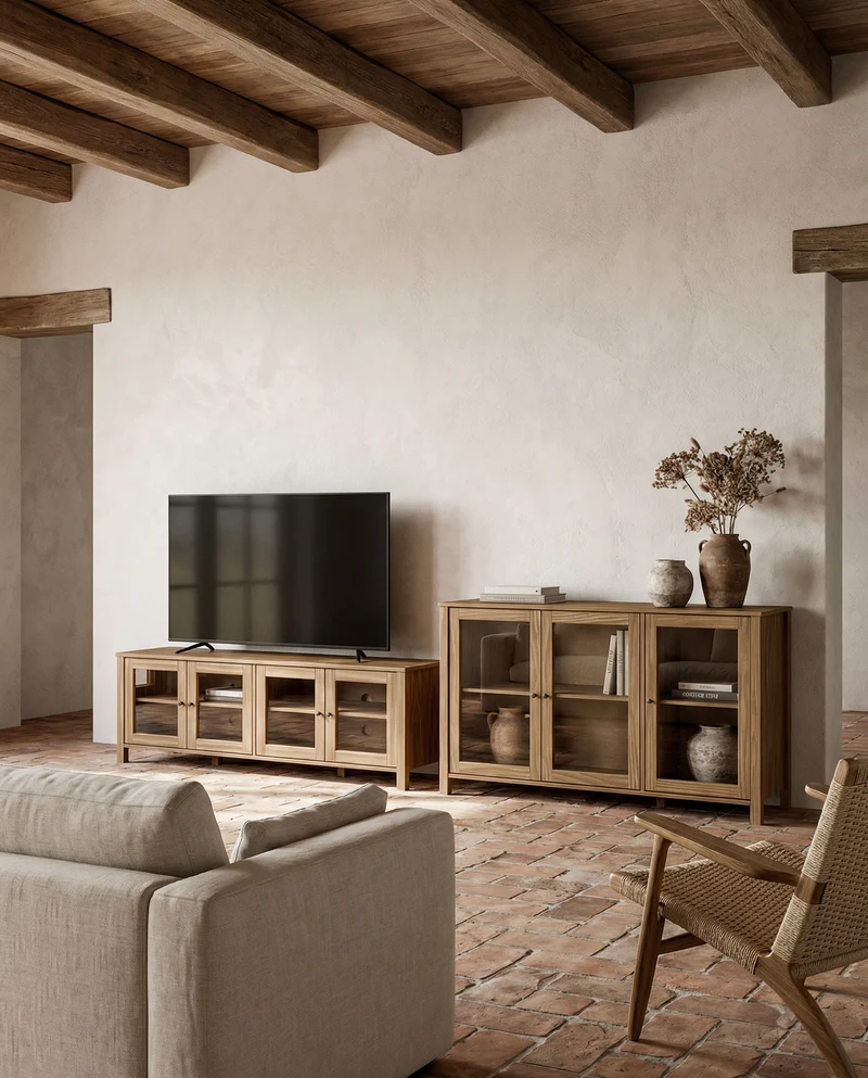 Madia 3 ante in legno di pino Herity 142x80 cm