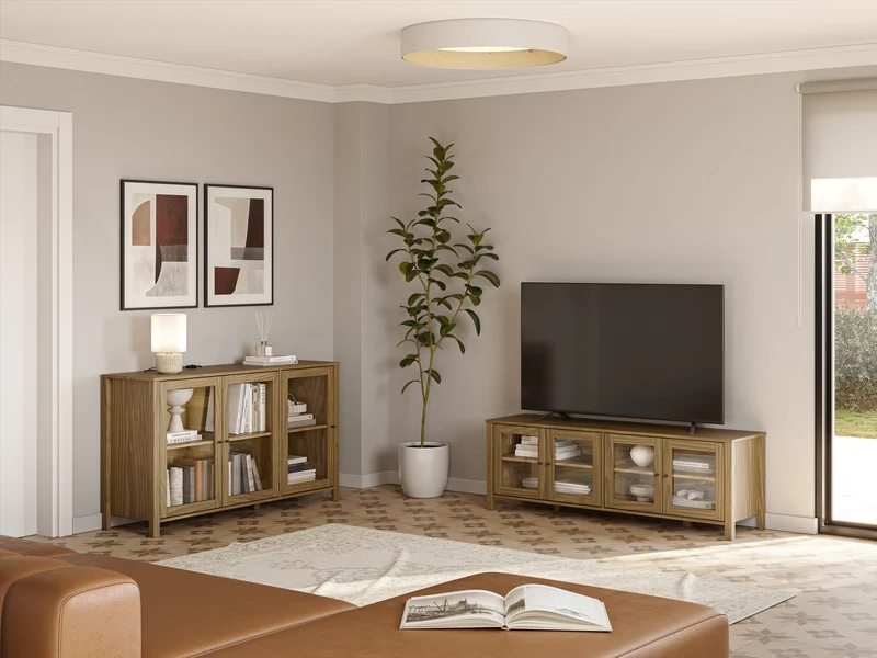 Mobile TV 4 ante in legno di pino Herity 150x50 cm
