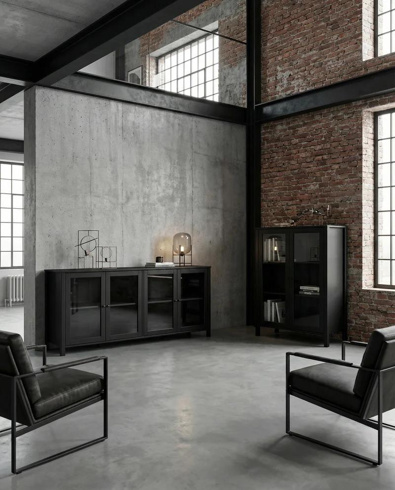 Madia 4 ante in legno di pino Herity 186x80 cm