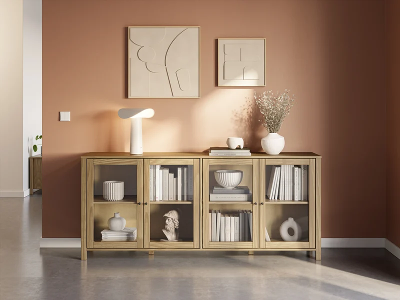 Madia 4 ante in legno di pino Herity 186x80 cm