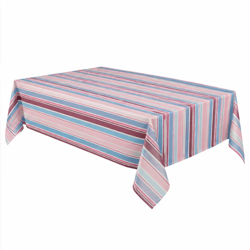 Tovaglia a righe multicolor rosa e azzurro 140x180 cm – Fresia