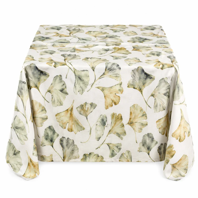 Tovaglia fantasia ginkgo su fondo bianco 140x240 cm – Foliage
